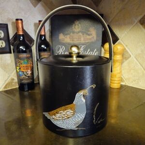 Vintage Couroc of Monterey Quail Ice Bucket